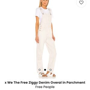 NWT Free People Ziggy Overalls Parchment